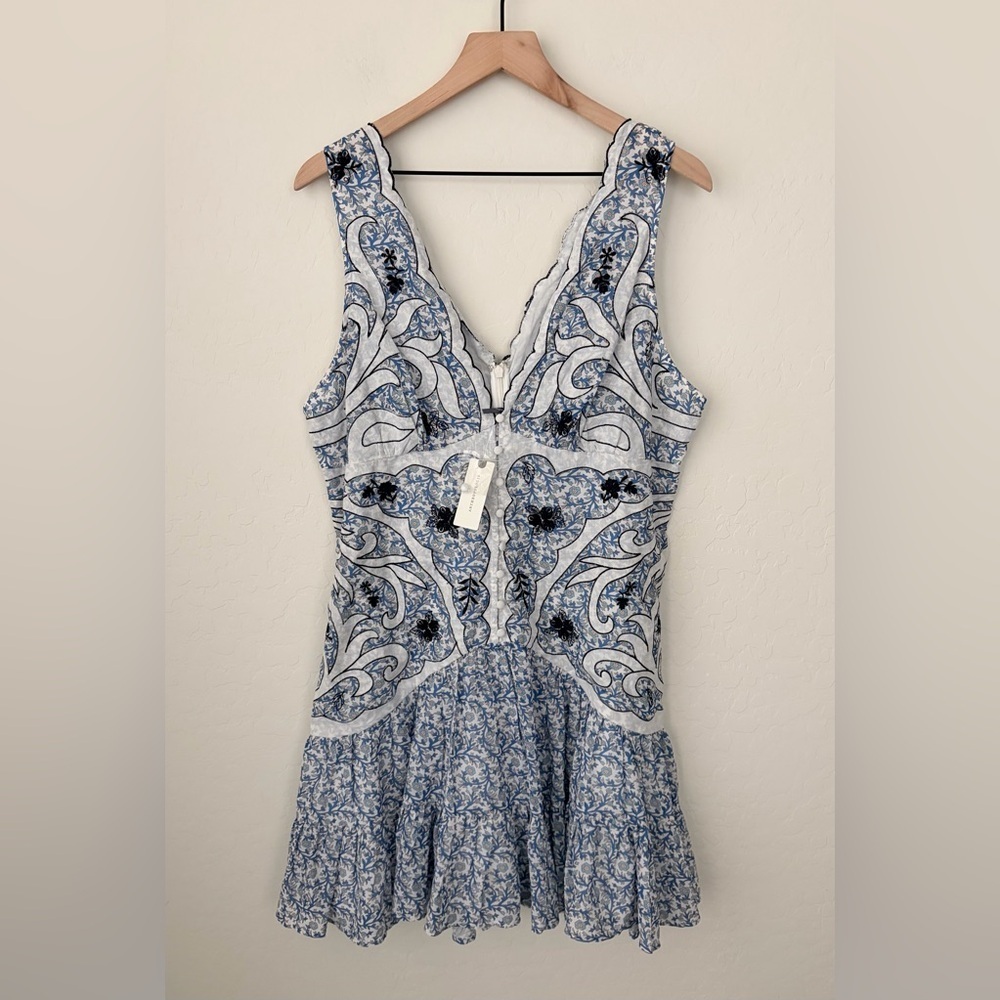 NWT By Anthropologie V-Neck Printed Mini Dress - Picture 4 of 6